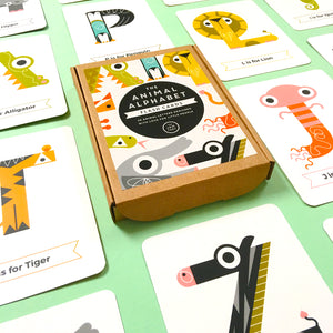 Animal Alphabet Flash Cards for Toddlers - Educational Double-sided Cards with Uppercase and Lowercase Letters, Fun Animal Illustrations