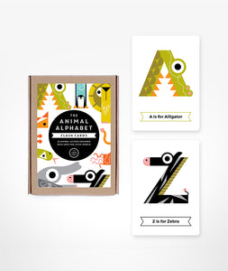 Animal Alphabet Flash Cards for Toddlers - Educational Double-sided Cards with Uppercase and Lowercase Letters, Fun Animal Illustrations