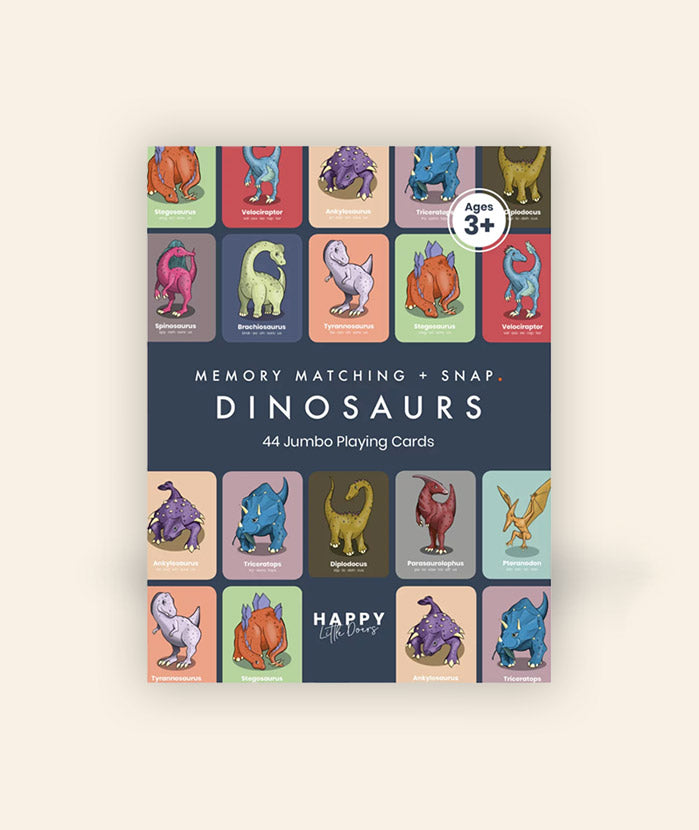 Dinosaur Memory Matching and SNAP Game for Kids - Educational Jumbo Cards