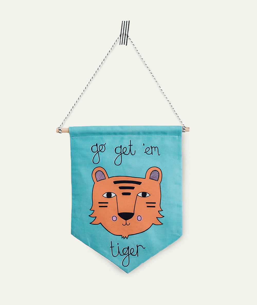Go Get 'Em Tiger Nursery Flag