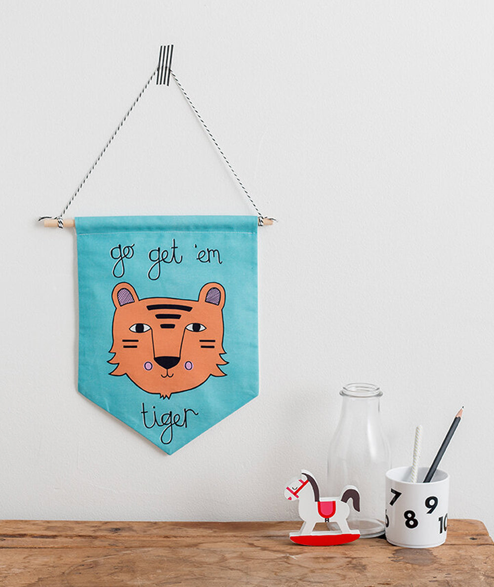 Go Get 'Em Tiger Nursery Flag