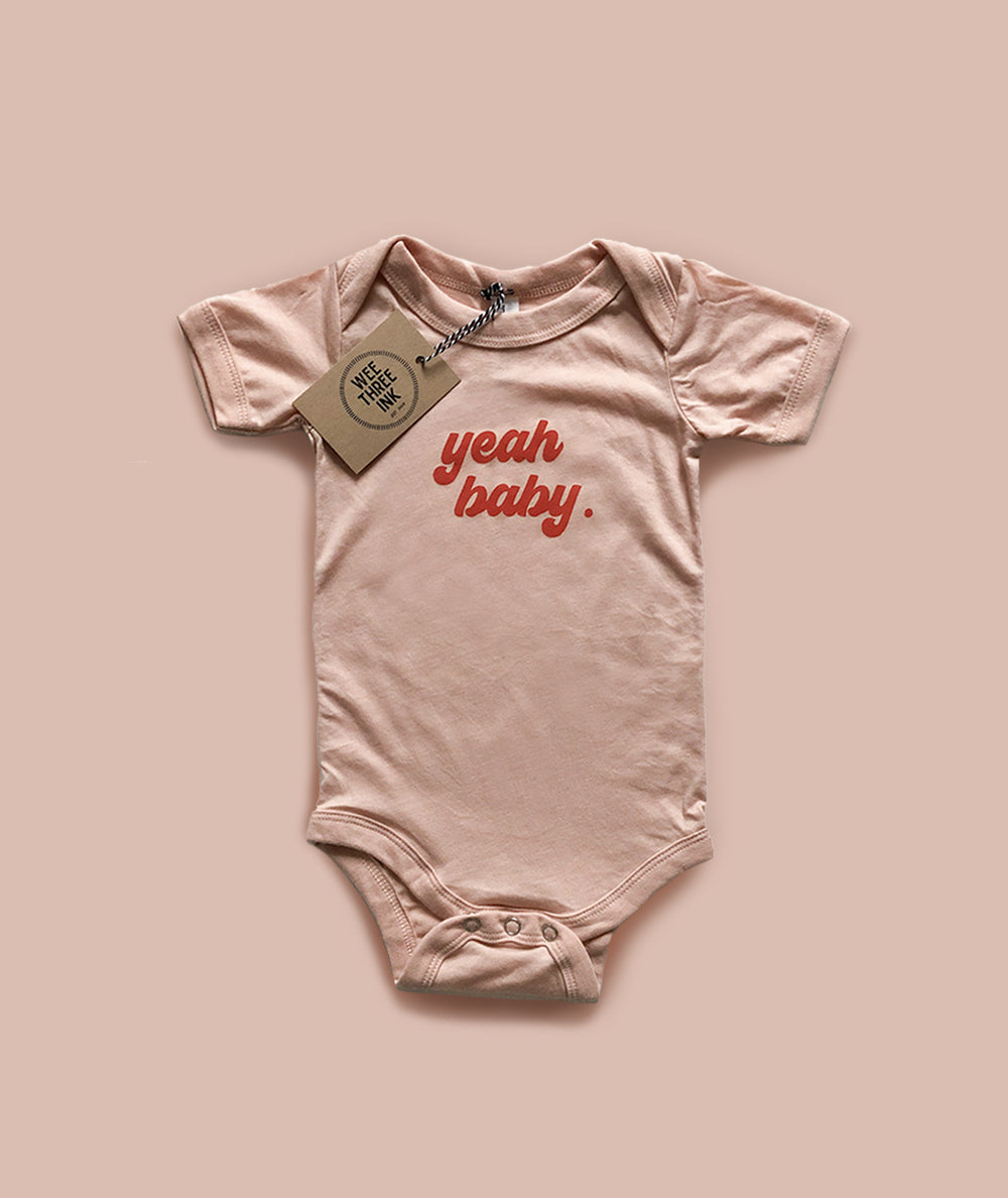Yeah Baby Peach Baby Bodysuit
